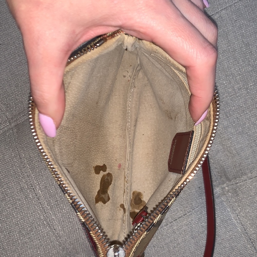 💯 Authentic BURBERRY Haymarket Check Small Crossbody Clutch Bag Red - Picture 5 of 7